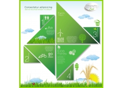 绿色三角形环保信息图表