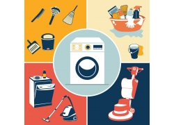 洗衣服和打扫工具