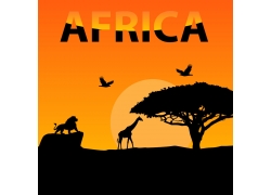 非洲動物剪影背景