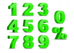 立體綠色數字