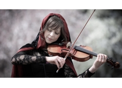 人,琳赛・斯特林,小提琴,妇女,黑发,斗篷,乐器,音乐,闭着眼睛5942