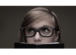 人,妇女,书呆子,戴眼镜的妇女,模型,抬头看,图书12261