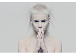 人,Die Antwoord,Yolandi Visser,妇女,白色,黑眼睛,白色的头发,