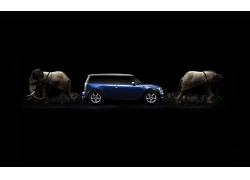 黑色的背景,象,蓝色的汽车,车辆,数字艺术,动物18806