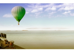 云,天空,照片处理,海,热气球,绳索,景观,地平线551901