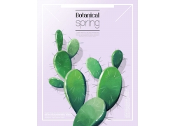春季植物花纹背景叶子海报 (8)