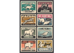 Animals_and_objects_different_elements_vintage_poster03