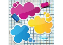 Bubble_cloud_and_sticker_origami_abstract_paper_design15