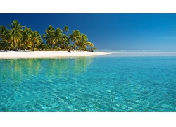 美丽海滩沙滩岛屿蔚蓝天空海水景观美丽风景高清图片