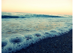 海滩与海水泡泡