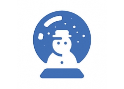 雪人水晶球主题矢量UI图标LOGO设计