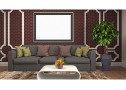 Interior_design_room_with_furniture_and_frame_on_wall03